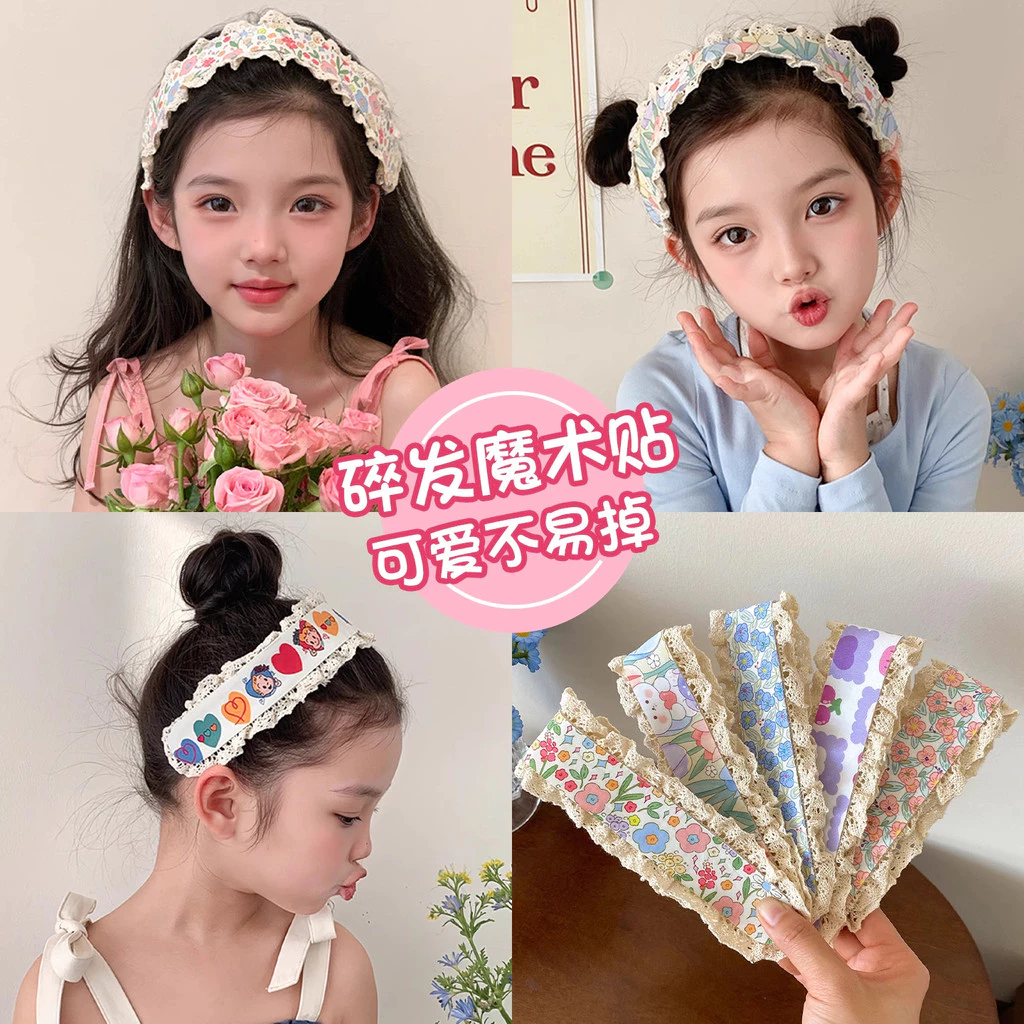 Hàn Quốc Dính Dán Đầu Hoa Ngọt Ngào Dệt Kim Velcro Headband Magic Paste Hà