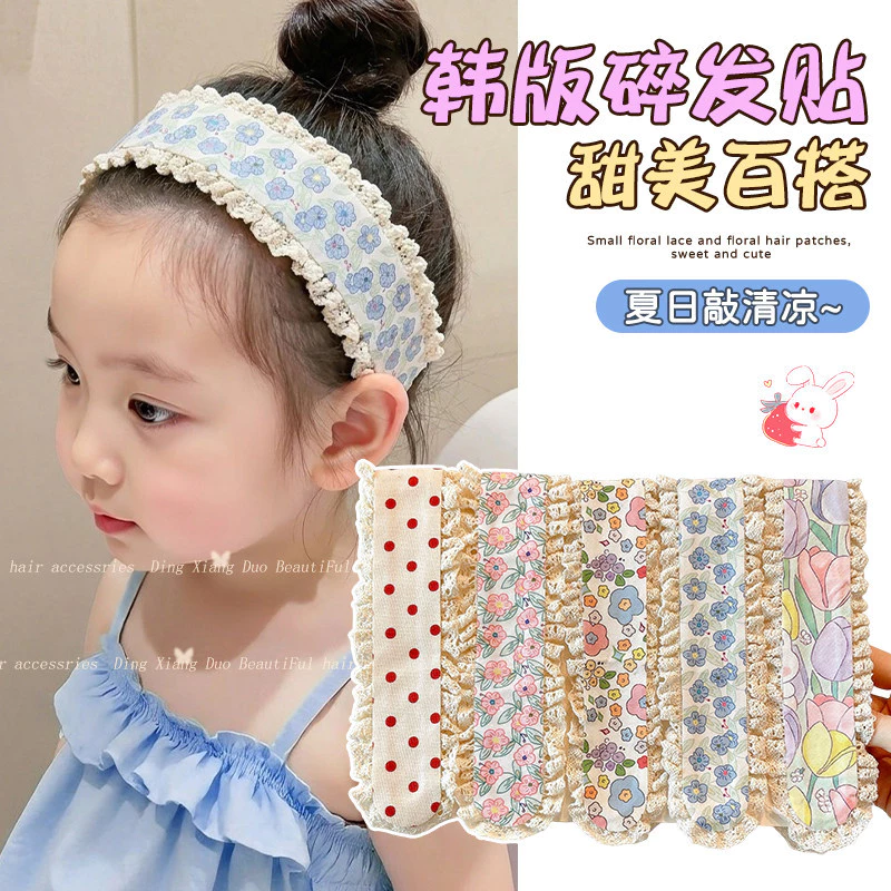 Hàn Quốc Dính Dán Đầu Hoa Ngọt Ngào Dệt Kim Velcro Headband Magic Paste Hà