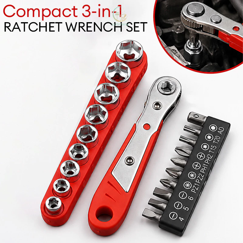 Bộ 20 cái Tua vít Ratchet đa chức năng - Cờ lê từ tính góc phải hai chiều có đầu hình chữ thập
