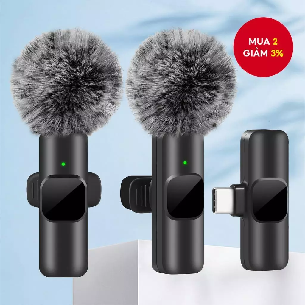 Micrô không dây Mini Lavalier cho điện thoại thông minh PC để ghi Video âm thanh Vlog Giảng dạy