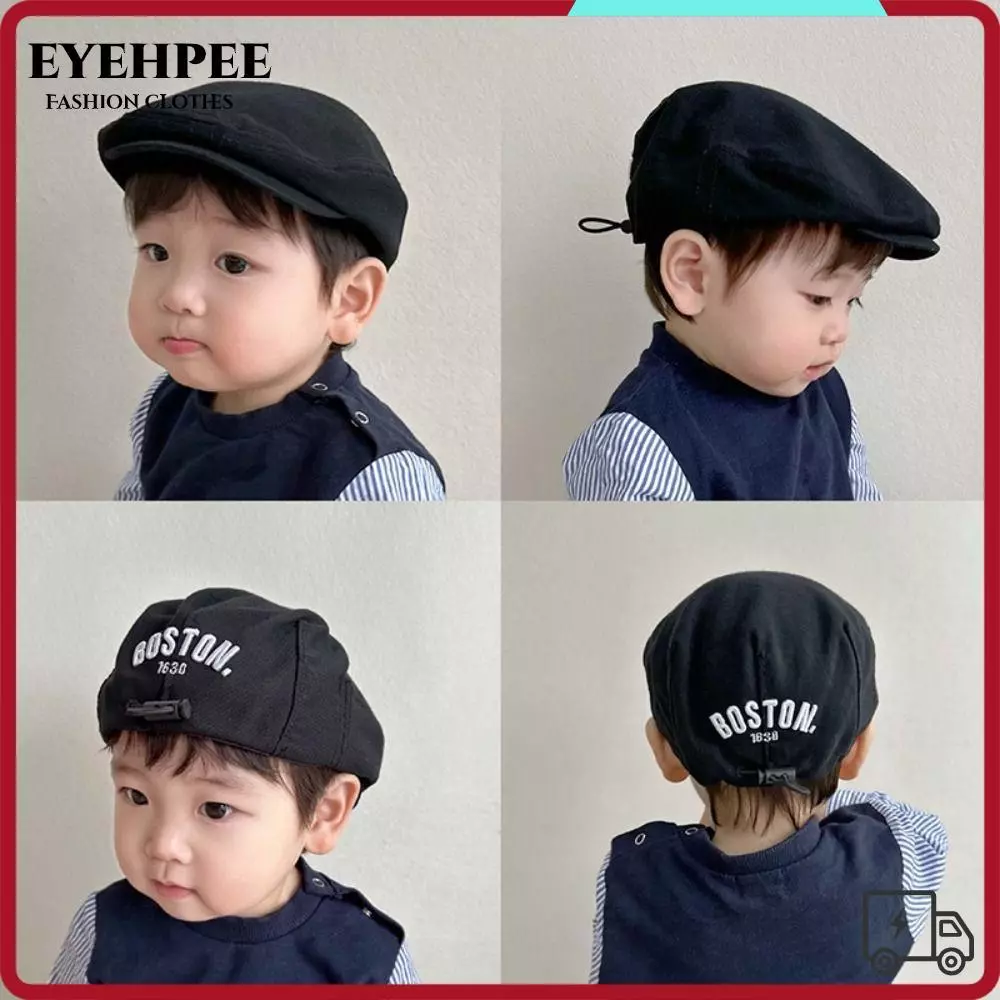 EYEHPEE Mũ nồi EYEHPEE, Mũ lưỡi vịt dây rút thêu chữ có thể điều chỉnh, Mũ lưỡi trai bằng vải Cotton cổ điển Denim màu trơn cho trẻ em