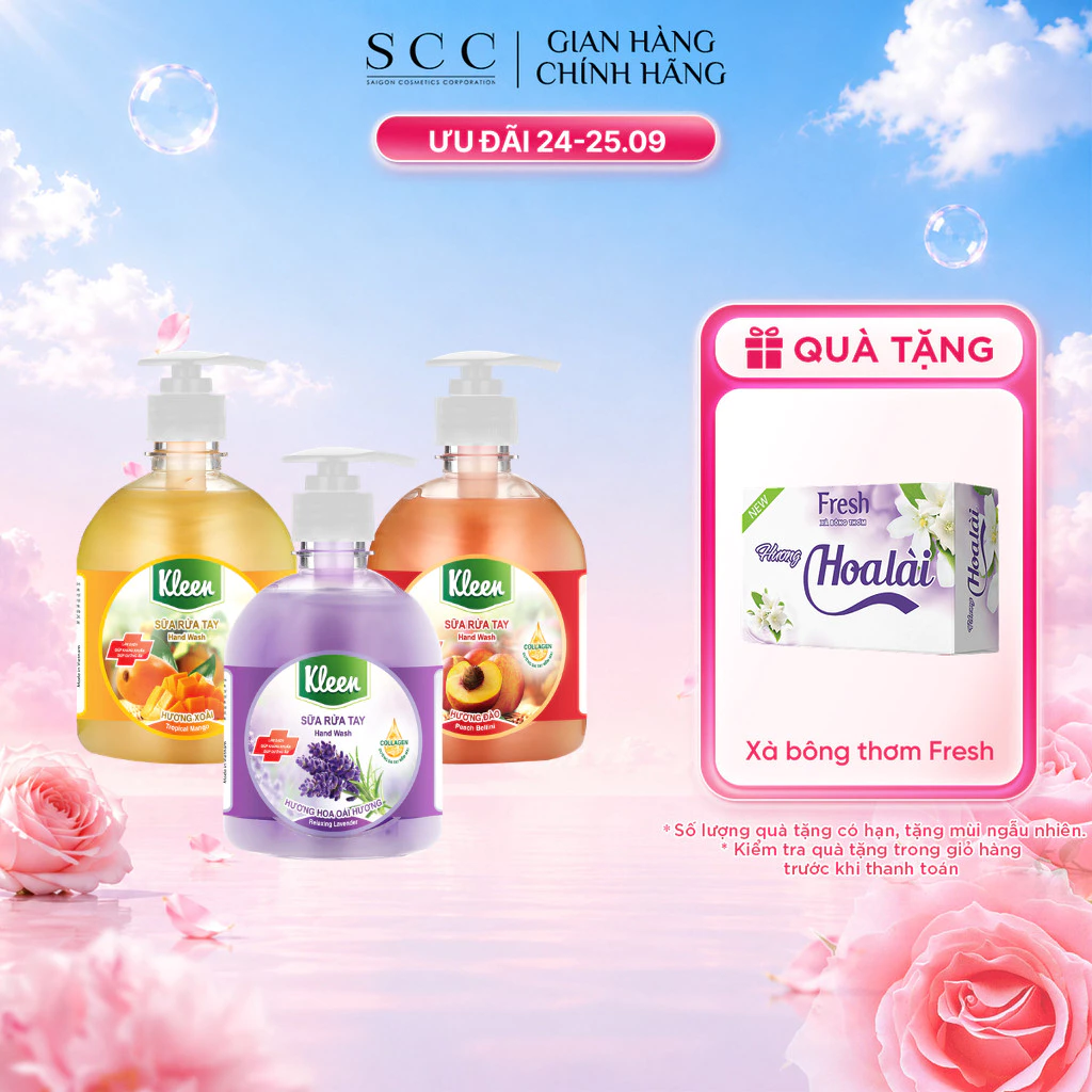 Combo 3 Sữa rửa tay Kleen MIX Giúp Làm sạch, kháng khuẩn và dưỡng ẩm cho da tay 500ml