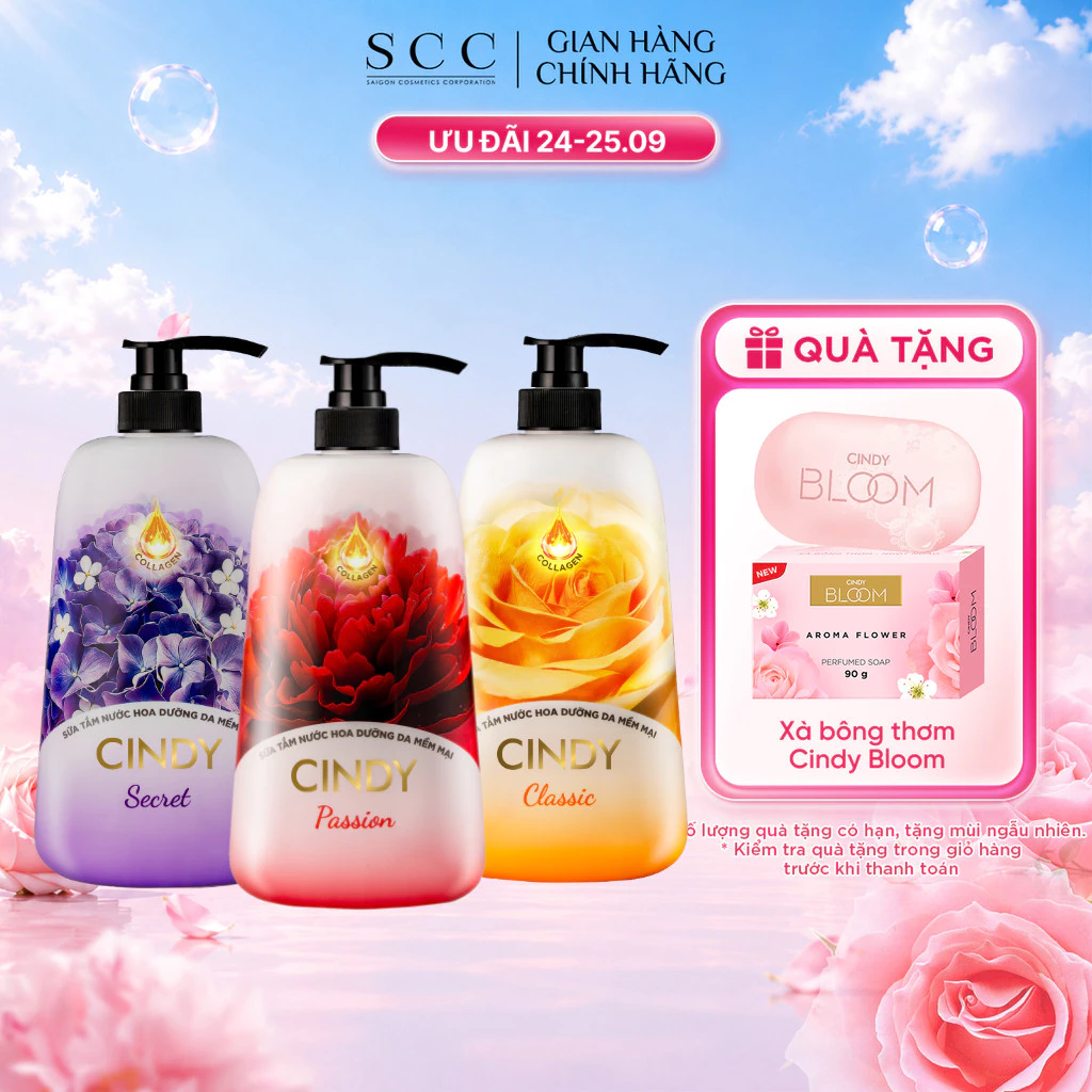 Sữa Tắm Nước Hoa CINDY Dưỡng Da Mềm Mại 650g