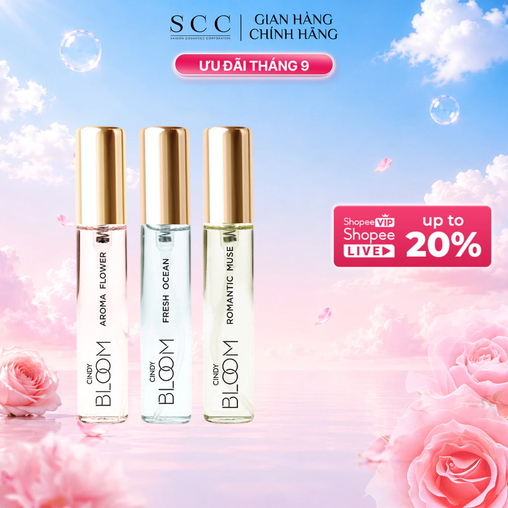 Combo 3 Chai Nước Hoa Nữ CINDY BLOOM 10ml/chai - Lưu Hương Lâu, Mùi Hương Nhẹ Nhàng, Tươi Mát