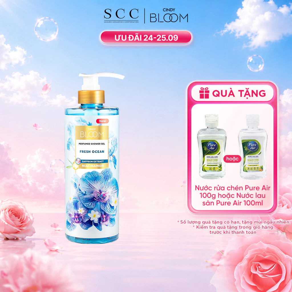 Sữa Tắm Nước Hoa CINDY BLOOM Fresh Ocean Hương Năng Động Trẻ Trung 640g