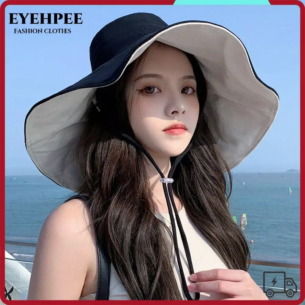 EYEHPEE Mũ Xô EYEHPEE, Mũ Đi Biển Lớn Có Thể Gập Lại, Mùa Xuân Hè Di Động Hai Mặt Mũ Chống Nắng Nam Nữ