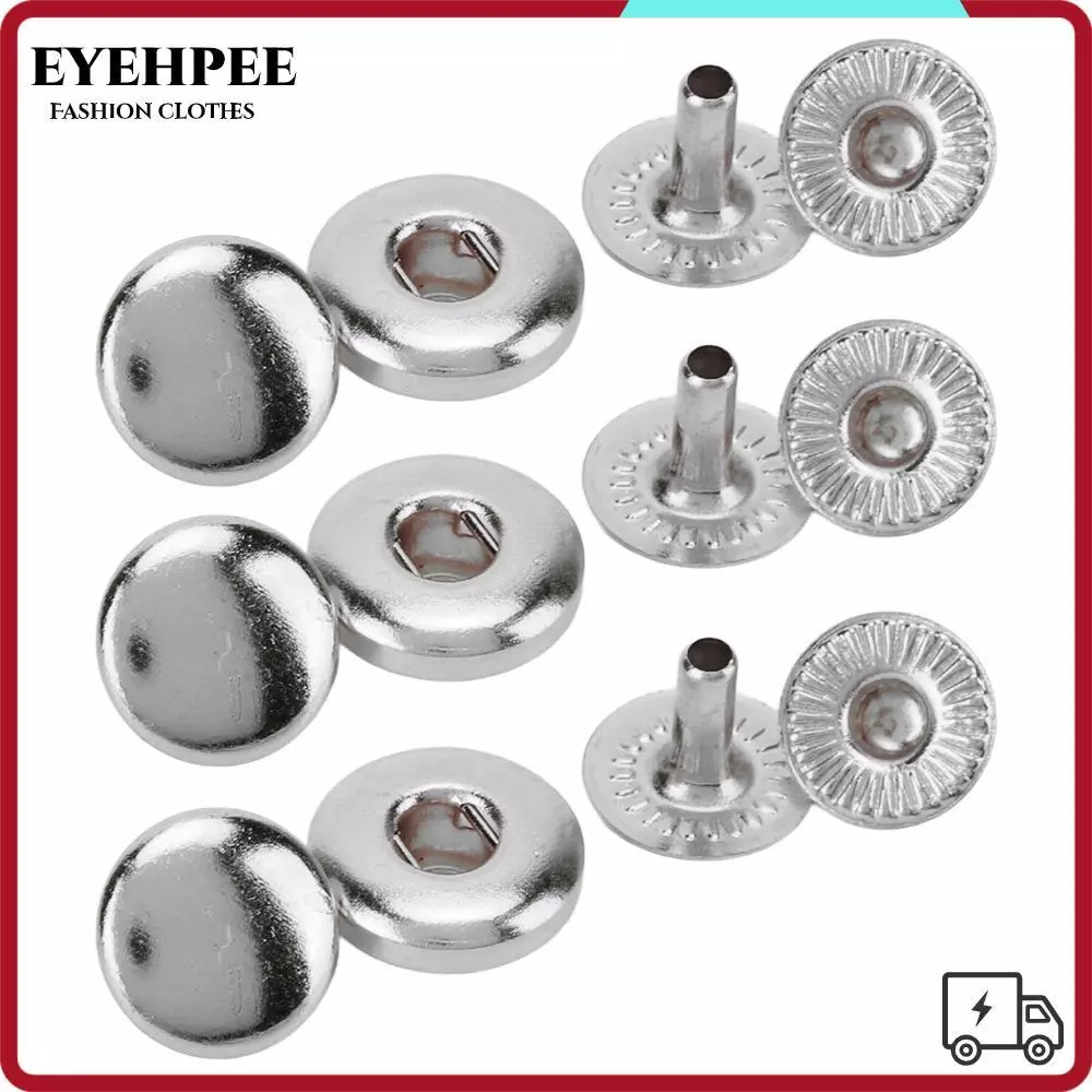 EYEHPEE 200set Snap Fasteners Kit, Bao da khâu tròn tinh tế, Dự án DIY Size 8mm Dây buộc kim loại thủ công DIY