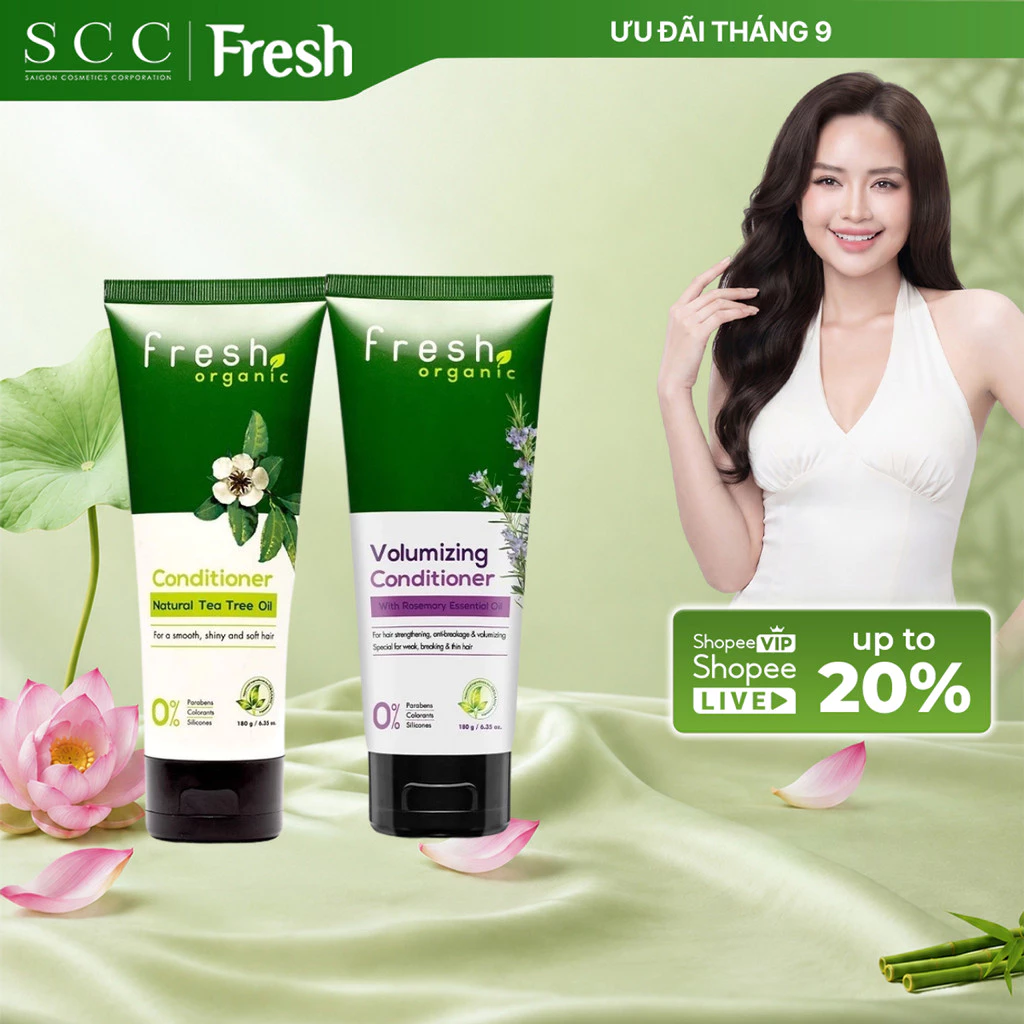 Dầu Xả Hữu Cơ FRESH ORGANIC Dưỡng Tóc Mềm Mượt 180g