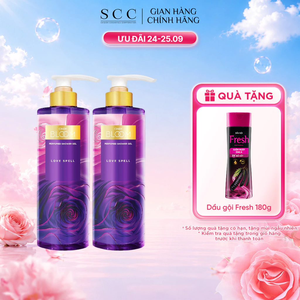 [LIVE] Combo 2 Sữa Tắm Nước Hoa CINDY BLOOM Lưu Hương Và Hỗ Trợ Dưỡng Sáng Da 640g/chai