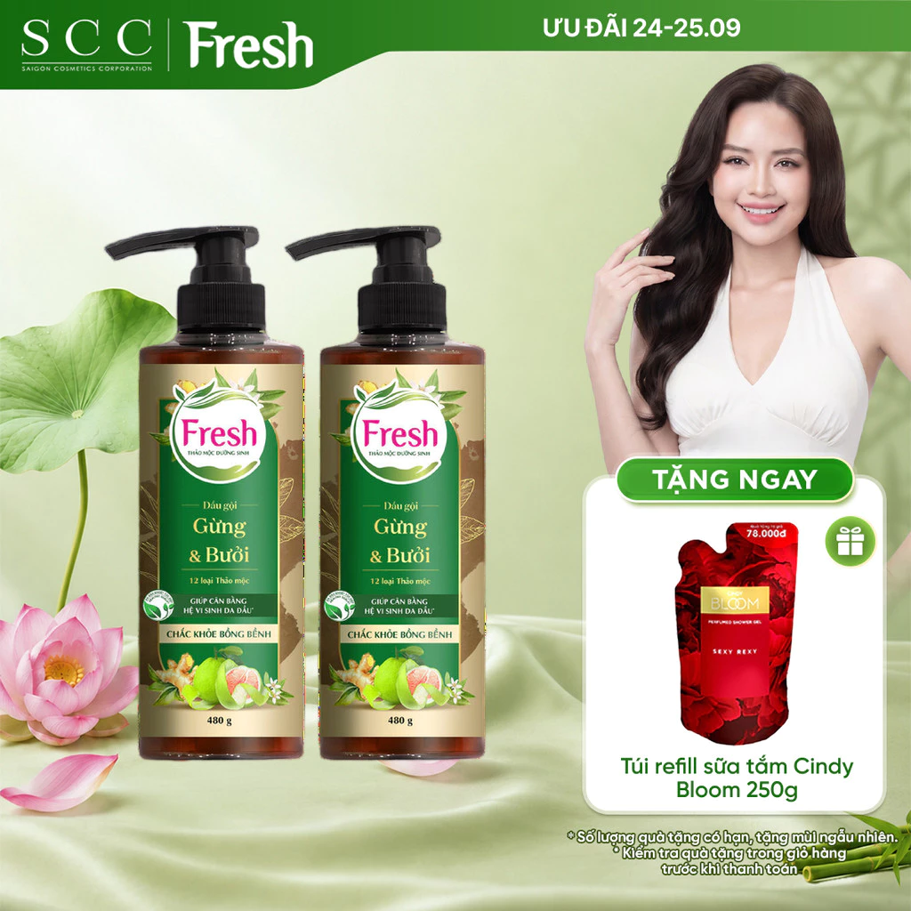 Combo 2 Dầu Gội FRESH Thảo Mộc Dưỡng Sinh Chắc Khỏe Bồng Bềnh 480g/chai