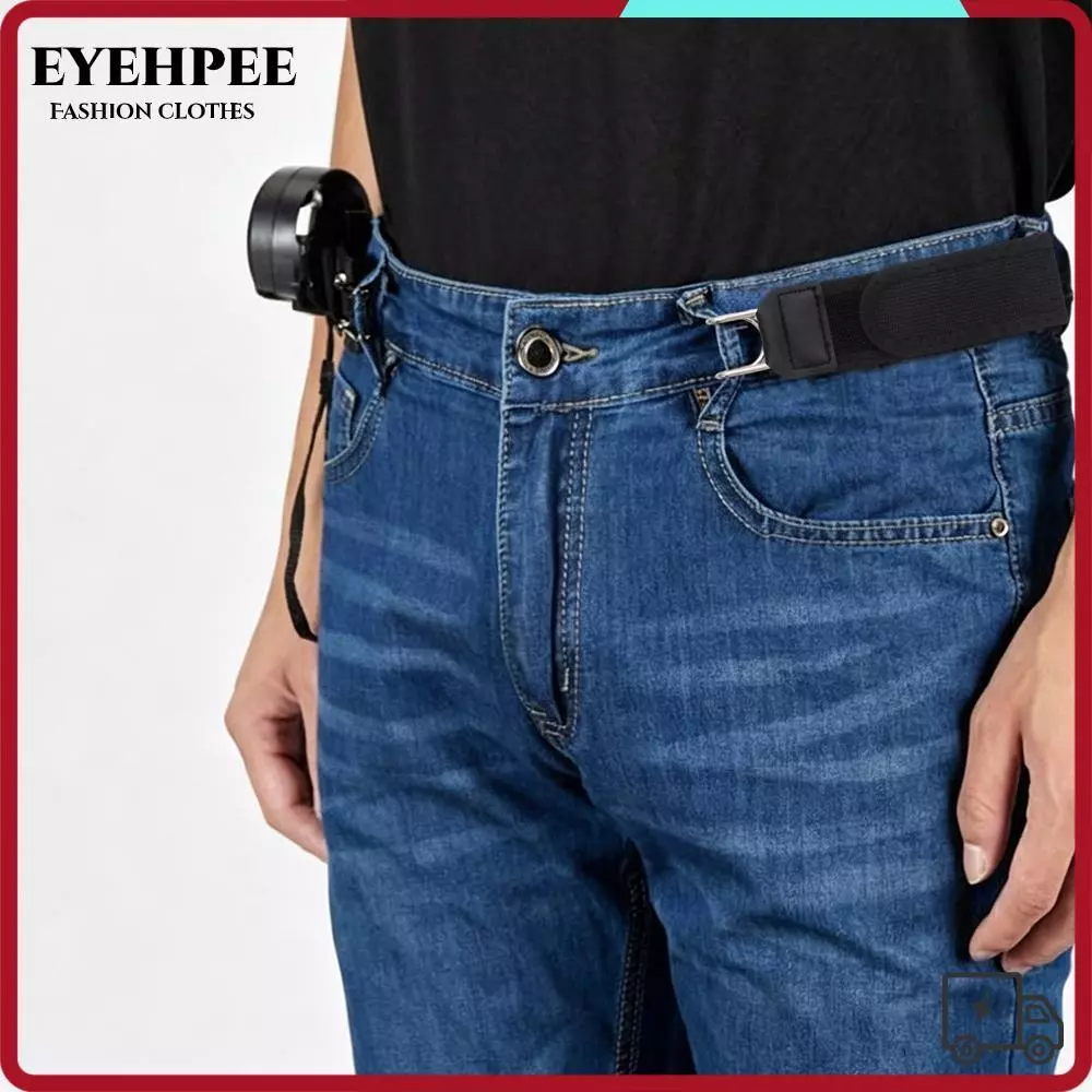 Móc thắt lưng không khóa EYEHPEE, Thắt lưng co giãn thoải mái có thể điều chỉnh, Móc kim loại Unisex