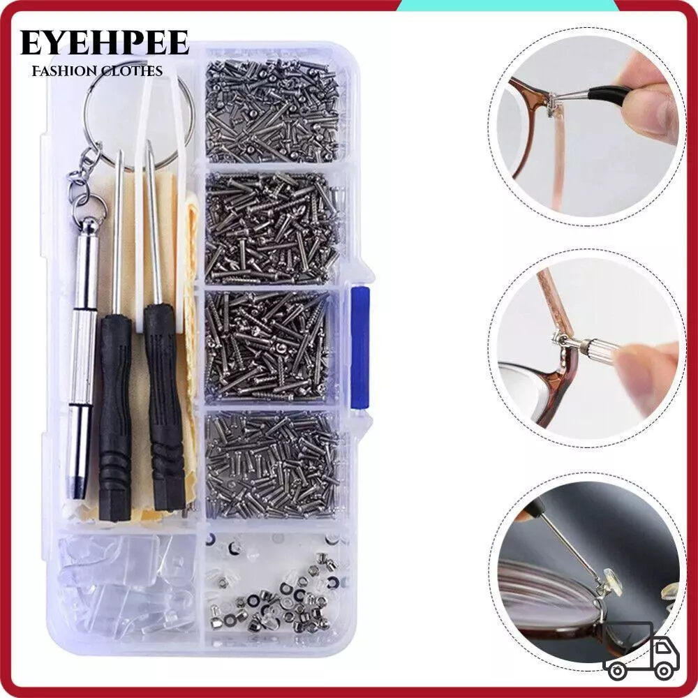 Bộ sửa chữa kính mắt EYEHPEE, Vít sửa chữa kính silicon móc tai, Phụ kiện kính mắt bằng thép không gỉ Kính mắt Khung công cụ sửa chữa Hộp kính mắt