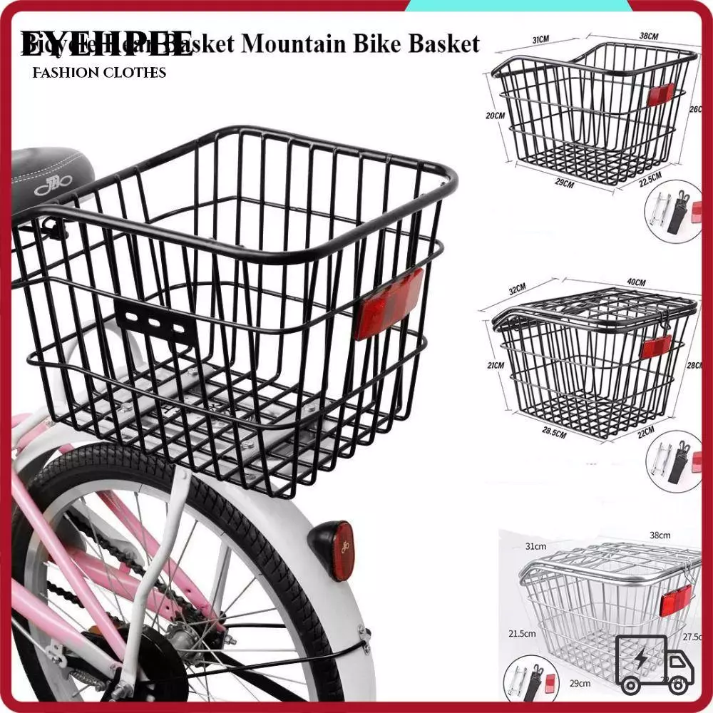Giỏ Sau Xe Đạp,Dễ Dàng Lắp Đặt Giỏ Xe Đạp Leo Núi Có Thể Điều Chỉnh, Kim Loại Đen / Bạc Cố Định Bền Ba Lô Bảo Quản Phụ Kiện Xe Đạp Gấp Trẻ Em