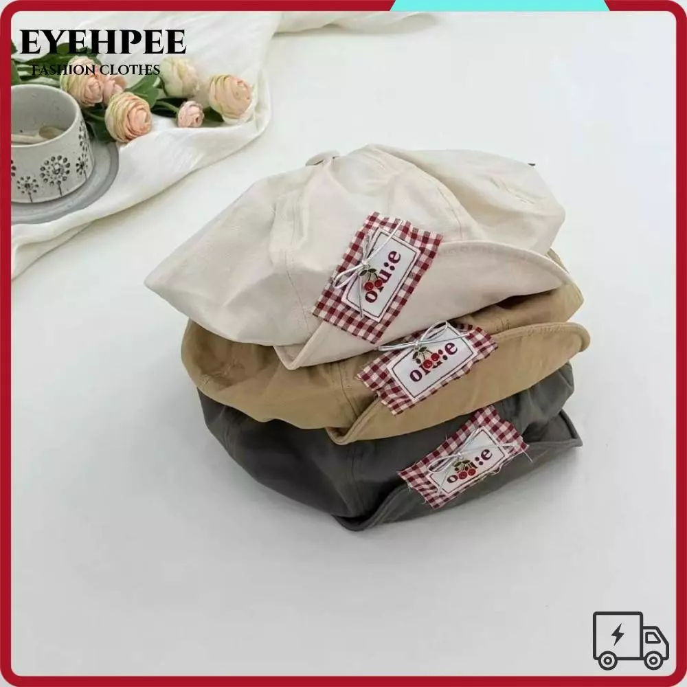 EYEHPEE Cherry Patch Beret, Vòng tuần hoàn đầu lớn Cherry Patch Cloud Painter Cap, Phong cách cổ điển Nhật Bản Cloud Silhouette Phong cách văn học Mũ nồi còng Trang phục hàng ngày Du lịch