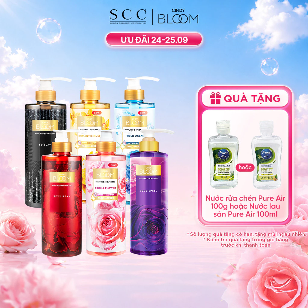 [LIVE] Sữa Tắm Nước Hoa CINDY BLOOM Hương Thơm Ngọt Ngào, Nữ Tính, Làm Sạch Dịu Nhẹ Chai 640g