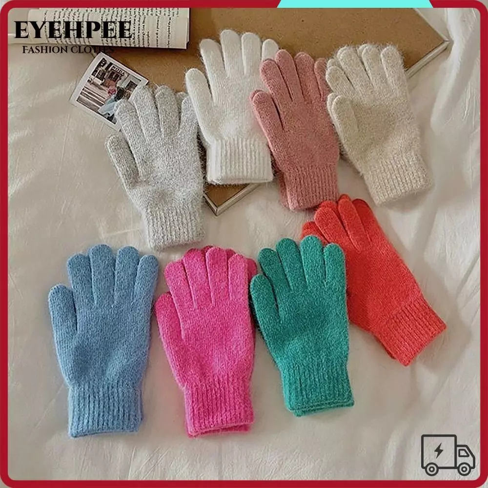 EYEHPEE Găng tay dệt kim EYEHPEE, Găng tay nhung mùa đông ấm áp, Găng tay nhung mùa đông phong cách INS đáng yêu dành cho nữ Cô gái Maiden