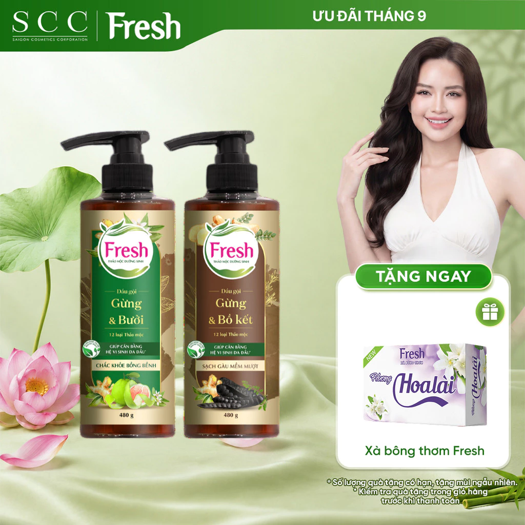 [LIVE] Dầu Gội FRESH Thảo Mộc Dưỡng Sinh Sạch Gàu Mềm Mượt / Chắc Khỏe Bồng Bềnh 480g/chai