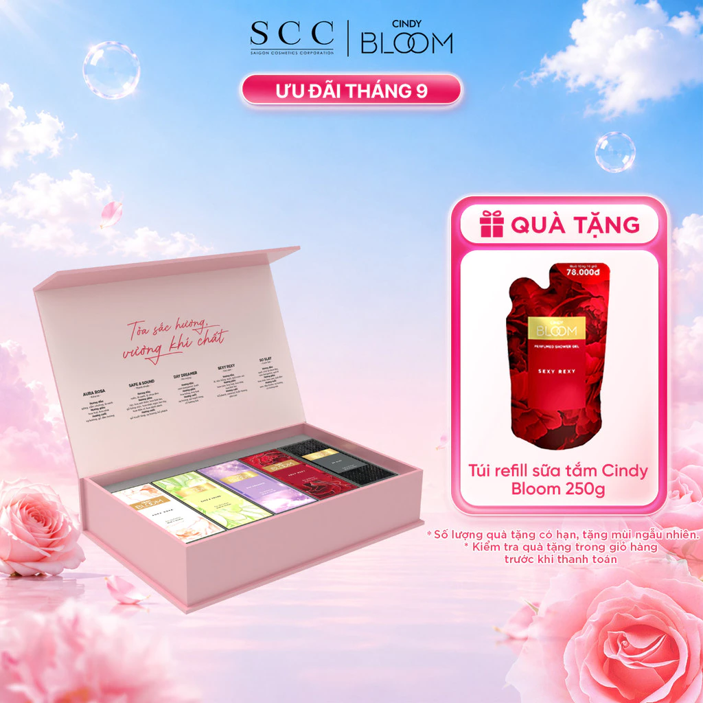 Bộ sưu tập nước hoa Cindy Bloom "Toả sắc hương, vương khí chất" (5 mùi hương x 10ml)