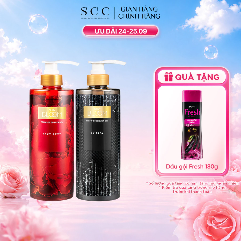 Combo 2 Sữa Tắm Nước Hoa CINDY BLOOM Sexy Rexy Quyến Rũ + So Slay Thu Hút 640g/chai