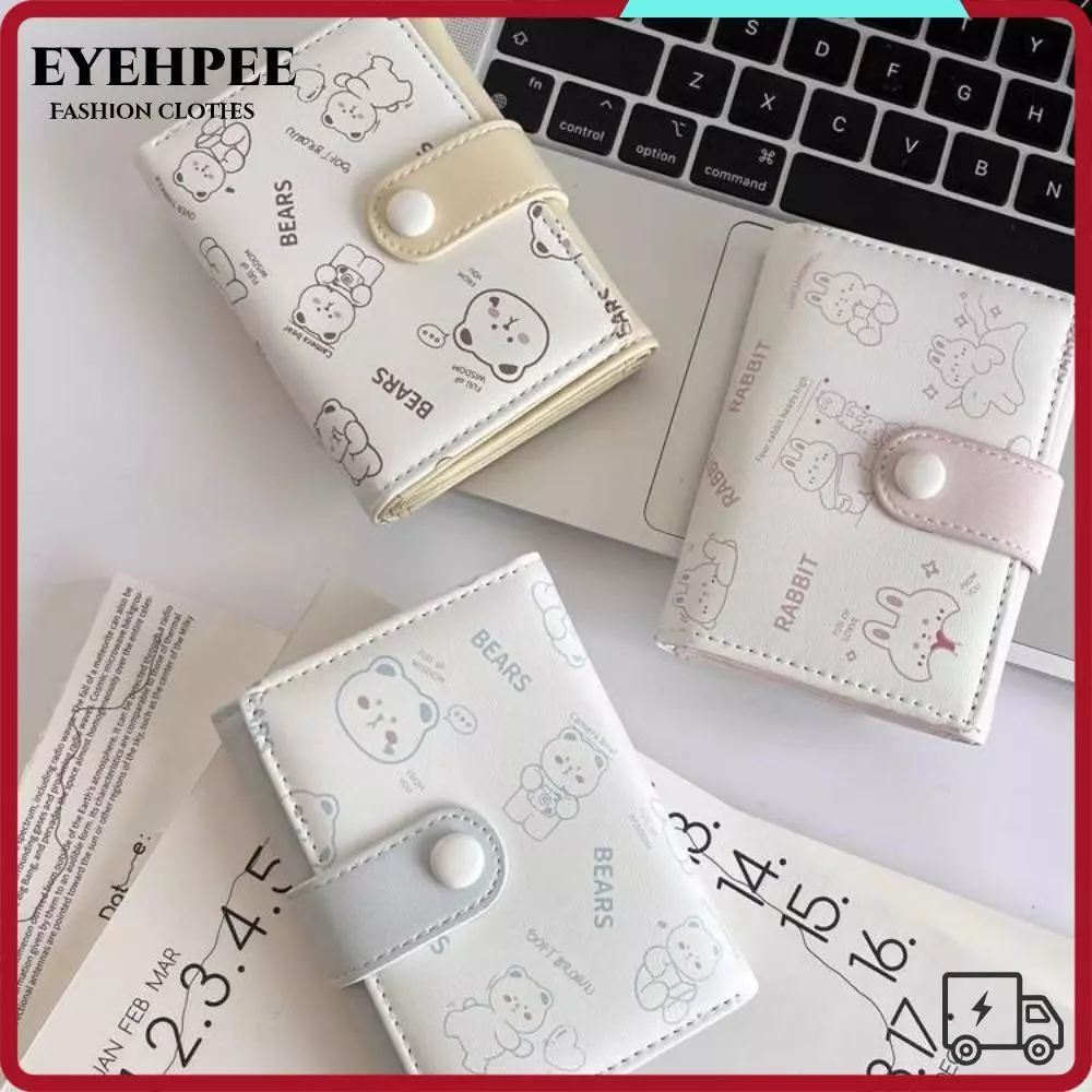Ví nữ Mini EYEHPEE, Hộp đựng thẻ tín dụng nhẹ PU, Ví gấp ba lần in hoạt hình