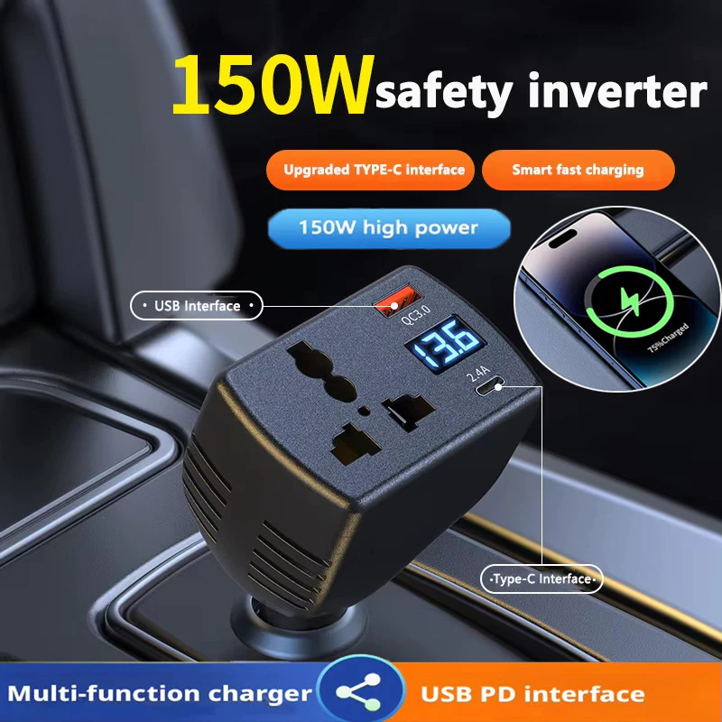 Biến tần 150W DC 12V ô tô sang điện AC 220V