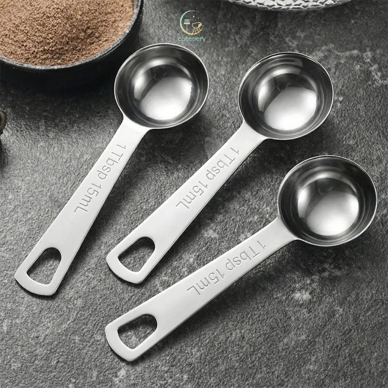 🎨🎨15MM Muỗng đong định lượng bằng thép không gỉ, muỗng đong định lượng cán dài, muỗng nêm gia vị