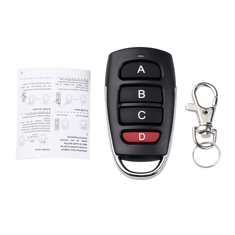 Chìa Khóa Điều Khiển Từ Xa 433Mhz 4 Nút Bấm Cho Cửa Garage