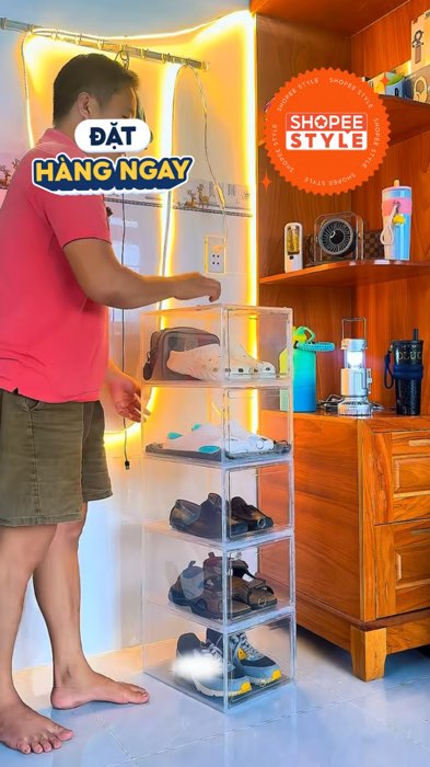 Hộp đựng giày #hopdunggiay #ShopeeCreator #VideoHangGiaDung #ShopeeVideo #HangMoiVe #KOLUyTin #LuotVuiMuaLien