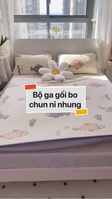 ￼Bộ ga gối bo chun nỉ nhung  #VideoHangGiaDung#shopeestyle#ShopeeVideo#ShopeeCreator #LuotVuiMuaLien #diumi945