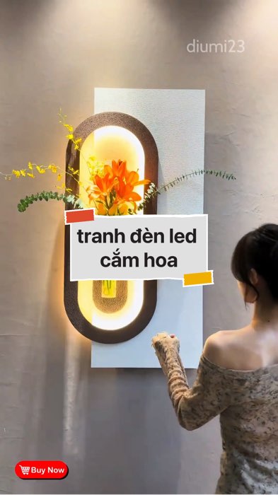 tranh đèn led cắm hoa treo tường #VideohangDoiSong#ShopeeVideo#ShopeeCreator #LuotVuiMuaLien#KOLUyTin#Videomuasam #SandealcungKOL #diumi965