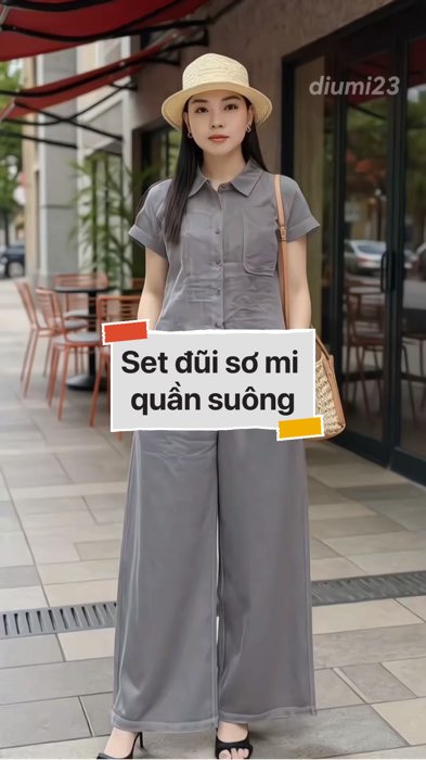 Set Bộ Nữ áo sơ mi tay ngắn quần ống suông #VideohangThoiTrang#shopeestyle#ShopeeVideo#ShopeeCreator#LuotVuiMuaLien#KOLUyTin #diumi24
