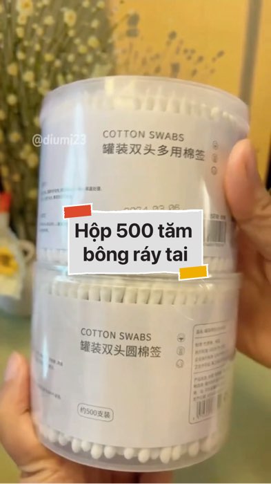 ￼Hộp 500 tăm bông ráy tai #VideohangTieuDung #shopeestyle#ShopeeVideo#ShopeeCreator #LuotVuiMuaLien#KOLUyTin#Videomuasam #SandealcungKOL #diumi52