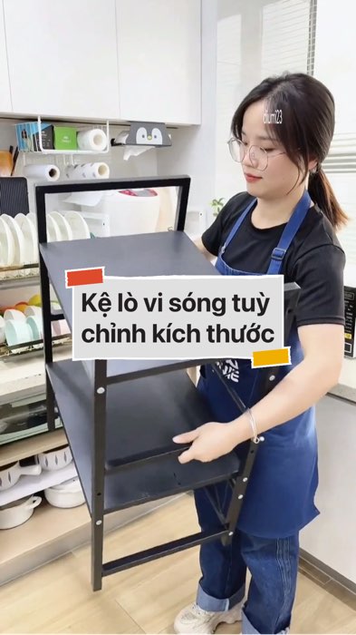 Kệ lò vi sóng kích thước điều chỉnh #VideoHangGiaDung#shopeestyle#ShopeeVideo#ShopeeCreator #LuotVuiMuaLien #diumi207
