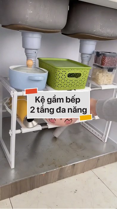 ￼Kệ gầm bếp 2 tầng đa năng #VideoHangGiaDung#shopeestyle#ShopeeVideo#ShopeeCreator #LuotVuiMuaLien #diumi259