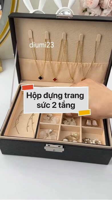 Hộp đựng trang sức 2 tầng #VideoHangGiaDung#shopeestyle#ShopeeVideo#ShopeeCreator #LuotVuiMuaLien #diumi311