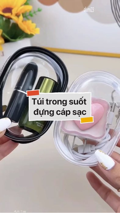 ￼Túi tròn trong suốt đựng dây cáp sạc #VideohangDoiSong#ShopeeVideo#ShopeeCreator #LuotVuiMuaLien#KOLUyTin#Videomuasam #SandealcungKOL #diumi319