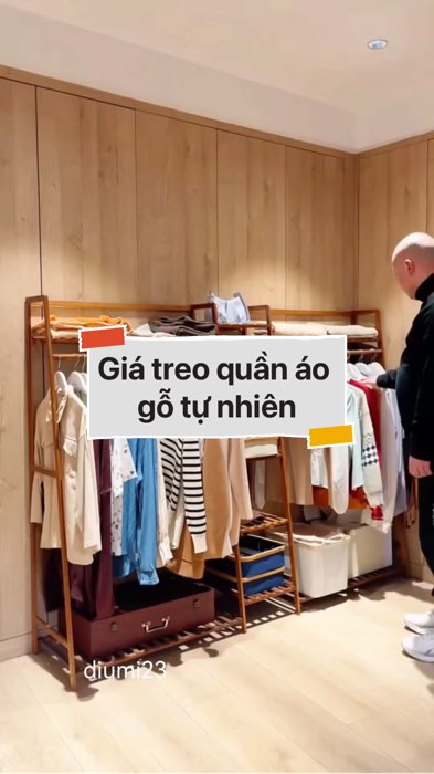 ￼Giá treo quần áo gỗ tự nhiên #VideoHangGiaDung#shopeestyle#ShopeeVideo#ShopeeCreator #LuotVuiMuaLien #diumi191