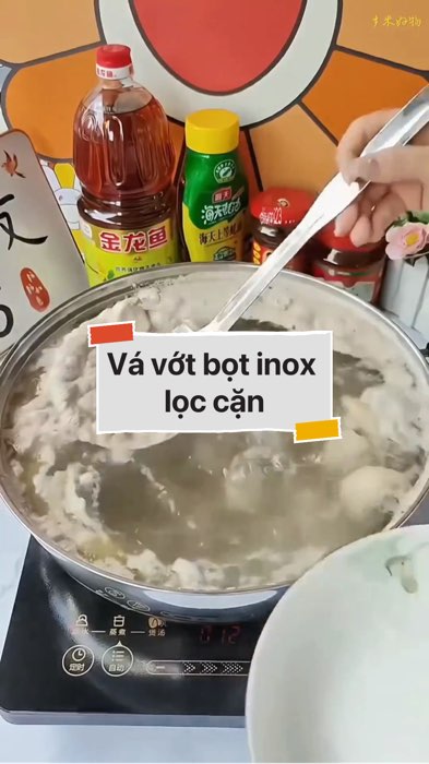 Vá vớt bọt inox lọc cặn #VideoHangGiaDung#shopeestyle#ShopeeVideo#ShopeeCreator #LuotVuiMuaLien #diumi452