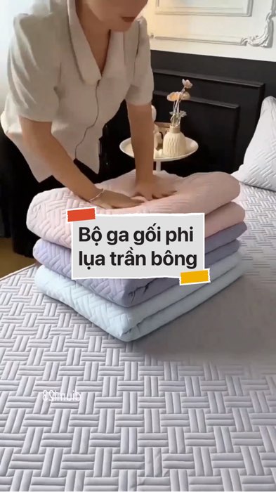 ￼Bộ ga gối phi lụa trần bông #VideohangDoiSong#ShopeeVideo#ShopeeCreator #LuotVuiMuaLien#KOLUyTin#Videomuasam #SandealcungKOL #diumi489