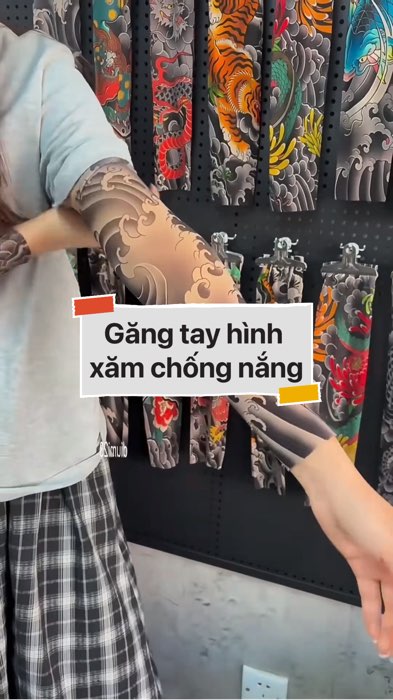 Găng tay hình xăm chống nắng #VideohangThoiTrang#shopeestyle#ShopeeVideo#ShopeeCreator#LuotVuiMuaLien#KOLUyTin #diumi512