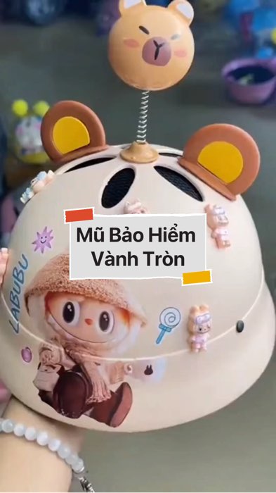 Mũ Bảo Hiểm Vành Tròn Trẻ Em Labubu,Cappypara,Loppy cute đáng yêu
