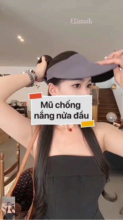 Mũ chống nắng nửa đầu #VideohangThoiTrang#shopeestyle#ShopeeVideo#ShopeeCreator#LuotVuiMuaLien#KOLUyTin #diumi11