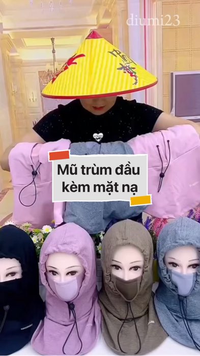 ￼Mũ trùm đầu kèm mặt nạ #VideohangThoiTrang#shopeestyle#ShopeeVideo#ShopeeCreator#LuotVuiMuaLien#KOLUyTin #diumi66
