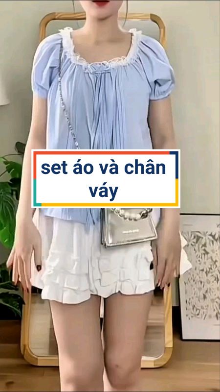 Set áo kèm chân váy #setdodep #VideohangThoiTrang #ShopeeCreator #LuotVuiMuaLien #SandealcungKOL
