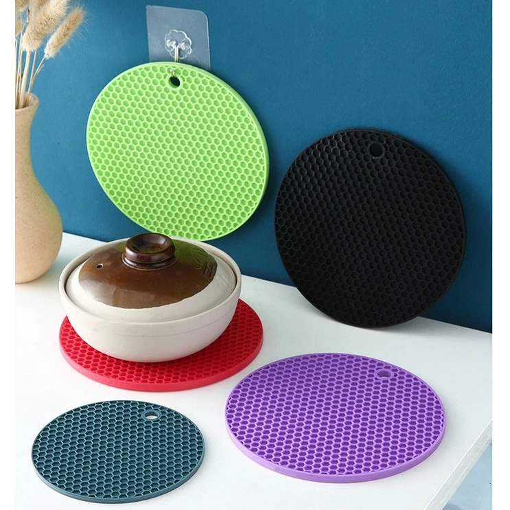 Đế Lót Nồi Silicon Cách Nhiệt Chống Trượt Hình Tổ Ong
