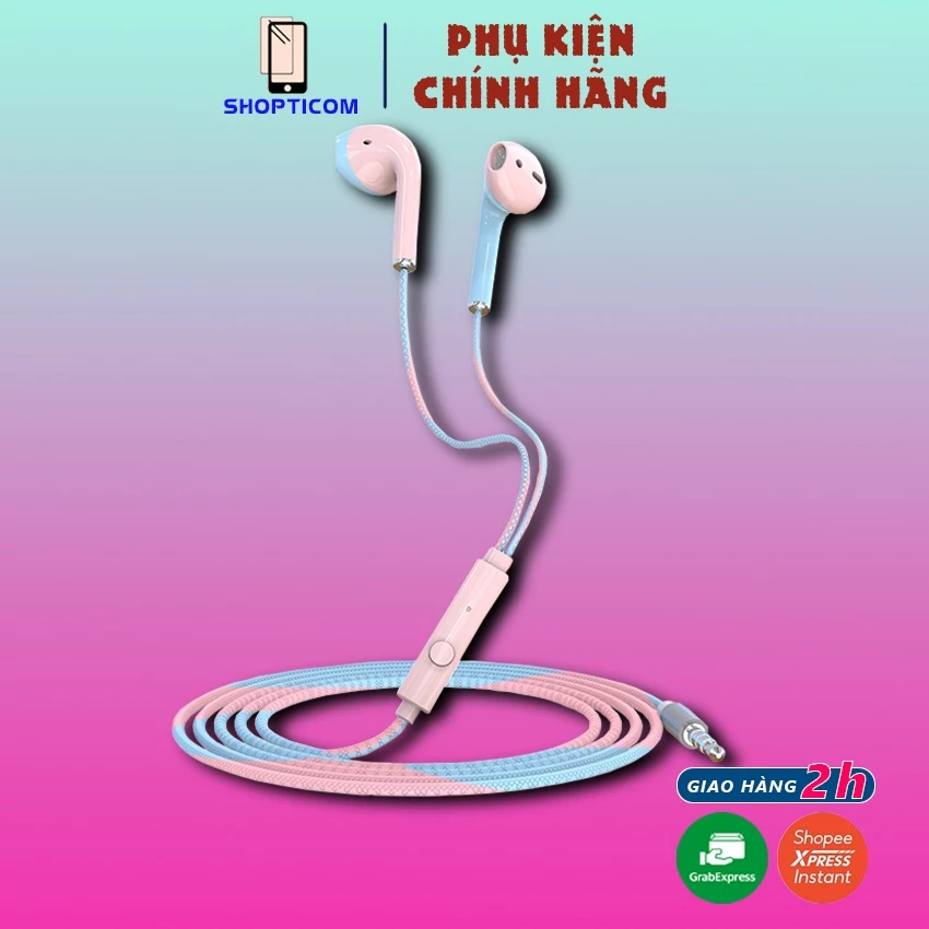 Tai nghe gaming có dây nhét tai U24, tai phone in ear chơi game chống ồn cho IP, pc, samsung, o