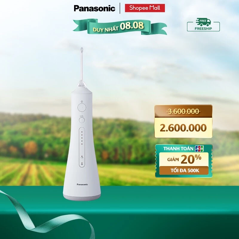 Máy Tăm Nước Cầm Tay Panasonic Công Nghệ Siêu Âm EW1511 - Làm Sạch Răng Nướu