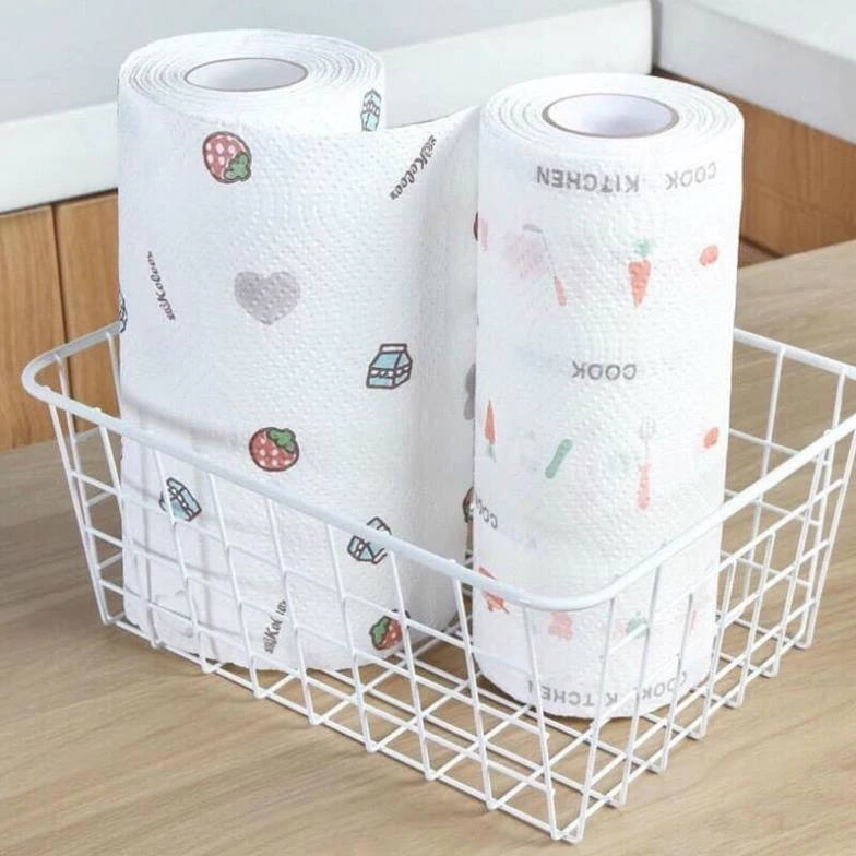 Combo 3 Cuộn Giấy Lau Đa Năng Lau Bếp Giấy Lau Bếp,Cuộn Tờ Dai Giặt Tái Sử Dụng Họa Tiết Đẹp Tiện Dụng