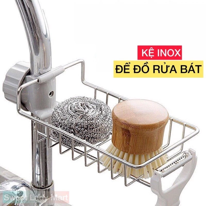 Kệ Inox Để Đồ Rửa Chén, Giá Inox Đựng Giẻ Rửa Bát Siêu Chắc Chắn