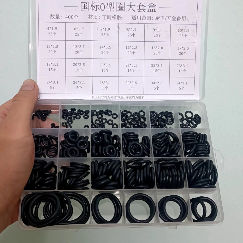 ,Hộp 400 gioăng cao su & 200 ron thay thế băng tan, ron chỉ cao su 24 size chống dầu và chịu nhiệt tốt (sile)